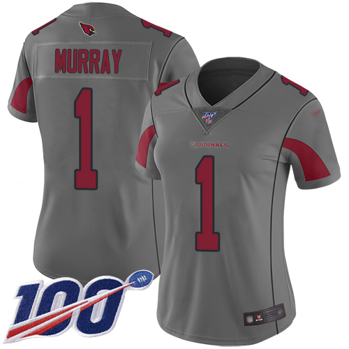 Nike Cardinals #1 Kyler Murray Silver Women's Stitched NFL Limited Inverted Legend 100th Season Jersey Nike Cardinals #1 Kyler Murray Silver Women's Stitched NFL Limited Inverted Legend 100th Season Jersey