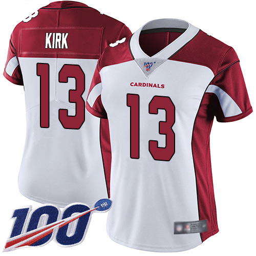 Nike Cardinals #13 Christian Kirk White Women's Stitched NFL 100th Season Vapor Limited Jersey Nike Cardinals #13 Christian Kirk White Women's Stitched NFL 100th Season Vapor Limited Jersey