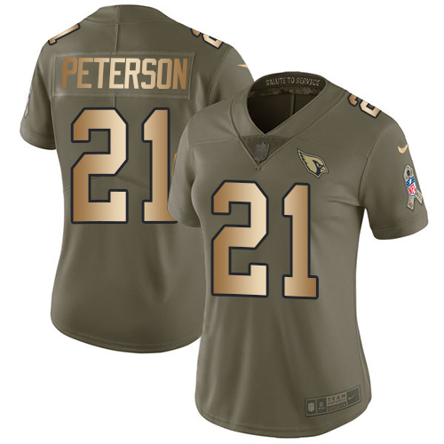 Nike Cardinals #21 Patrick Peterson Olive/Gold Women's Stitched NFL Limited 2017 Salute to Service Jersey Nike Cardinals #21 Patrick Peterson Olive/Gold Women's Stitched NFL Limited 2017 Salute to Service Jersey