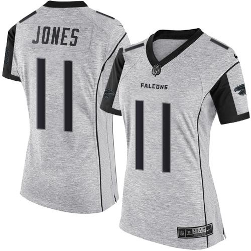 Nike Falcons #11 Julio Jones Gray Women's Stitched NFL Limited Gridiron Gray II Jersey Nike Falcons #11 Julio Jones Gray Women's Stitched NFL Limited Gridiron Gray II Jersey