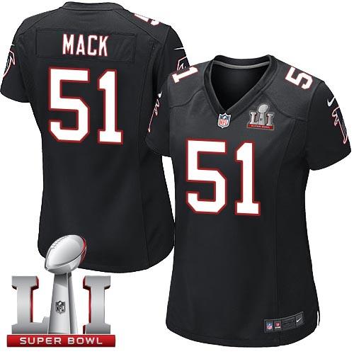 Nike Falcons #51 Alex Mack Black Alternate Super Bowl LI 51 Women's Stitched NFL Elite Jersey Nike Falcons #51 Alex Mack Black Alternate Super Bowl LI 51 Women's Stitched NFL Elite Jersey