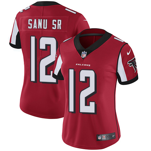 Nike Falcons #12 Mohamed Sanu Sr Red Team Color Women's Stitched NFL Vapor Untouchable Limited Jersey Nike Falcons #12 Mohamed Sanu Sr Red Team Color Women's Stitched NFL Vapor Untouchable Limited Jersey