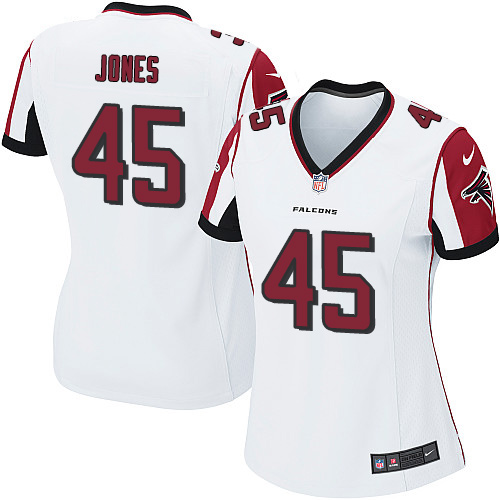 Nike Falcons #45 Deion Jones White Women's Stitched NFL Elite Jersey Nike Falcons #45 Deion Jones White Women's Stitched NFL Elite Jersey