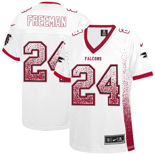 Nike Falcons #24 Devonta Freeman White Women's Stitched NFL Elite Drift Fashion Jersey Nike Falcons #24 Devonta Freeman White Women's Stitched NFL Elite Drift Fashion Jersey