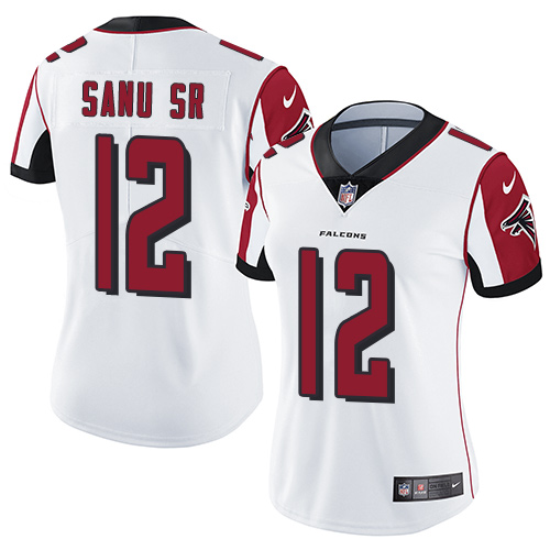 Nike Falcons #12 Mohamed Sanu Sr White Women's Stitched NFL Vapor Untouchable Limited Jersey Nike Falcons #12 Mohamed Sanu Sr White Women's Stitched NFL Vapor Untouchable Limited Jersey