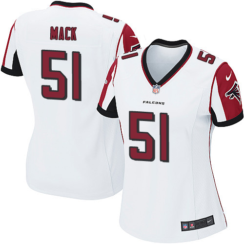 Nike Falcons #51 Alex Mack White Women's Stitched NFL Elite Jersey Nike Falcons #51 Alex Mack White Women's Stitched NFL Elite Jersey