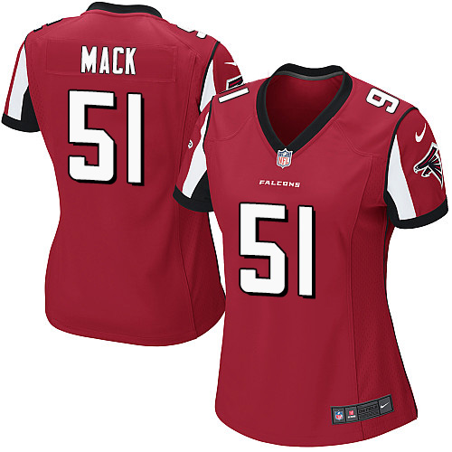Nike Falcons #51 Alex Mack Red Team Color Women's Stitched NFL Elite Jersey Nike Falcons #51 Alex Mack Red Team Color Women's Stitched NFL Elite Jersey