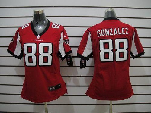 Nike Falcons #88 Tony Gonzalez Red Team Color Women's Stitched NFL Elite Jersey Nike Falcons #88 Tony Gonzalez Red Team Color Women's Stitched NFL Elite Jersey
