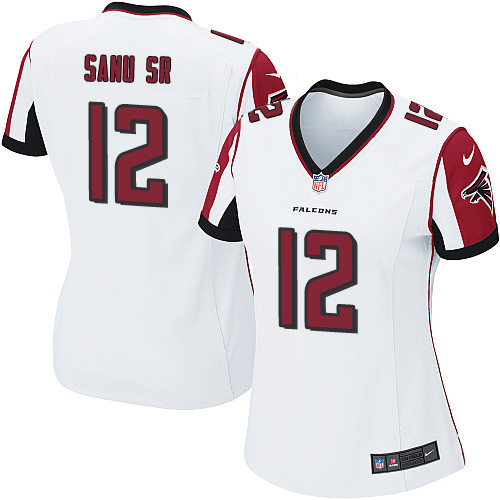 Nike Falcons #12 Mohamed Sanu Sr White Women's Stitched NFL Elite Jersey Nike Falcons #12 Mohamed Sanu Sr White Women's Stitched NFL Elite Jersey