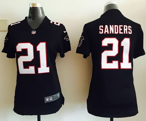Nike Falcons #21 Deion Sanders Black Alternate Women's Stitched NFL Elite Jersey Nike Falcons #21 Deion Sanders Black Alternate Women's Stitched NFL Elite Jersey