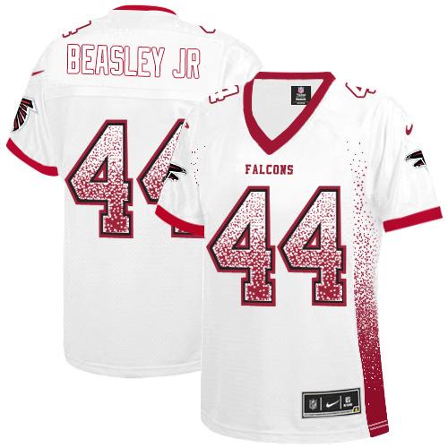 Nike Falcons #44 Vic Beasley Jr White Women's Stitched NFL Elite Drift Fashion Jersey Nike Falcons #44 Vic Beasley Jr White Women's Stitched NFL Elite Drift Fashion Jersey