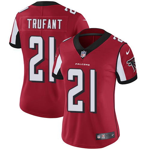 Nike Falcons #21 Desmond Trufant Red Team Color Women's Stitched NFL Vapor Untouchable Limited Jersey Nike Falcons #21 Desmond Trufant Red Team Color Women's Stitched NFL Vapor Untouchable Limited Jersey