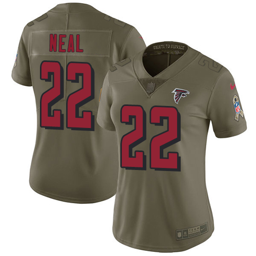 Nike Falcons #22 Keanu Neal Olive Women's Stitched NFL Limited 2017 Salute to Service Jersey Nike Falcons #22 Keanu Neal Olive Women's Stitched NFL Limited 2017 Salute to Service Jersey