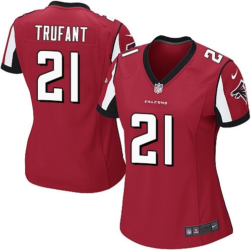 Nike Falcons #21 Desmond Trufant Red Team Color Women's Stitched NFL Elite Jersey Nike Falcons #21 Desmond Trufant Red Team Color Women's Stitched NFL Elite Jersey