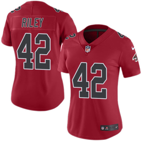 Nike Falcons #42 Duke Riley Red Women's Stitched NFL Limited Rush Jersey Nike Falcons #42 Duke Riley Red Women's Stitched NFL Limited Rush Jersey