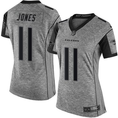 Nike Falcons #11 Julio Jones Gray Women's Stitched NFL Limited Gridiron Gray Jersey Nike Falcons #11 Julio Jones Gray Women's Stitched NFL Limited Gridiron Gray Jersey