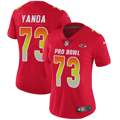 Nike Ravens #73 Marshal Yanda Red Women's Stitched NFL Limited AFC 2019 Pro Bowl Jersey Nike Ravens #73 Marshal Yanda Red Women's Stitched NFL Limited AFC 2019 Pro Bowl Jersey