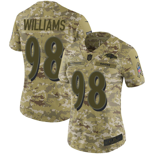 Nike Ravens #98 Brandon Williams Camo Women's Stitched NFL Limited 2018 Salute to Service Jersey Nike Ravens #98 Brandon Williams Camo Women's Stitched NFL Limited 2018 Salute to Service Jersey