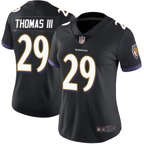 Nike Ravens #29 Earl Thomas III Black Alternate Women's Stitched NFL Vapor Untouchable Limited Jersey Nike Ravens #29 Earl Thomas III Black Alternate Women's Stitched NFL Vapor Untouchable Limited Jersey