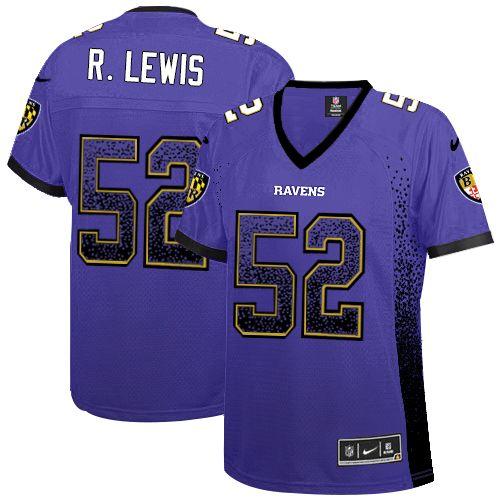 Nike Ravens #52 Ray Lewis Purple Team Color Women's Stitched NFL Elite Drift Fashion Jersey Nike Ravens #52 Ray Lewis Purple Team Color Women's Stitched NFL Elite Drift Fashion Jersey