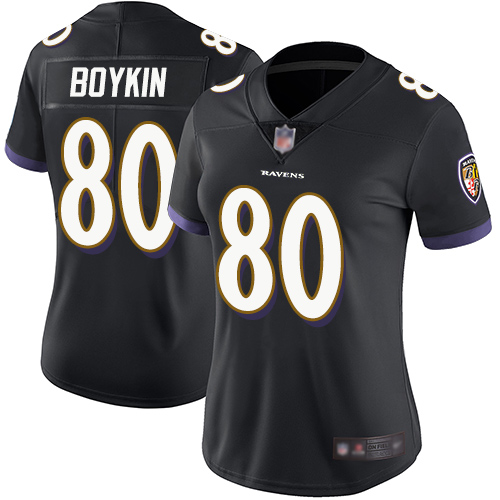 Nike Ravens #80 Miles Boykin Black Alternate Women's Stitched NFL Vapor Untouchable Limited Jersey Nike Ravens #80 Miles Boykin Black Alternate Women's Stitched NFL Vapor Untouchable Limited Jersey