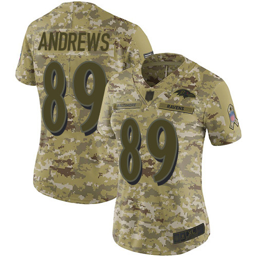 Nike Ravens #89 Mark Andrews Camo Women's Stitched NFL Limited 2018 Salute to Service Jersey Nike Ravens #89 Mark Andrews Camo Women's Stitched NFL Limited 2018 Salute to Service Jersey