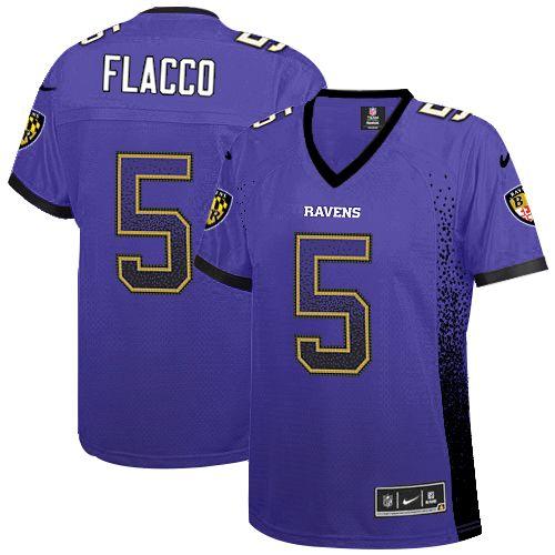 Nike Ravens #5 Joe Flacco Purple Team Color Women's Stitched NFL Elite Drift Fashion Jersey Nike Ravens #5 Joe Flacco Purple Team Color Women's Stitched NFL Elite Drift Fashion Jersey