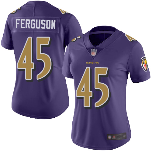 Nike Ravens #45 Jaylon Ferguson Purple Women's Stitched NFL Limited Rush Jersey Nike Ravens #45 Jaylon Ferguson Purple Women's Stitched NFL Limited Rush Jersey
