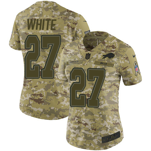 Nike Bills #27 Tre'Davious White Camo Women's Stitched NFL Limited 2018 Salute to Service Jersey Nike Bills #27 Tre'Davious White Camo Women's Stitched NFL Limited 2018 Salute to Service Jersey