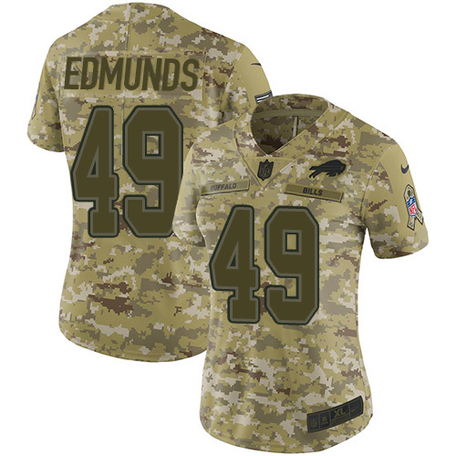Nike Bills #49 Tremaine Edmunds Camo Women's Stitched NFL Limited 2018 Salute to Service Jersey Nike Bills #49 Tremaine Edmunds Camo Women's Stitched NFL Limited 2018 Salute to Service Jersey