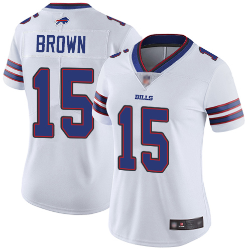 Nike Bills #15 John Brown White Women's Stitched NFL Vapor Untouchable Limited Jersey Nike Bills #15 John Brown White Women's Stitched NFL Vapor Untouchable Limited Jersey