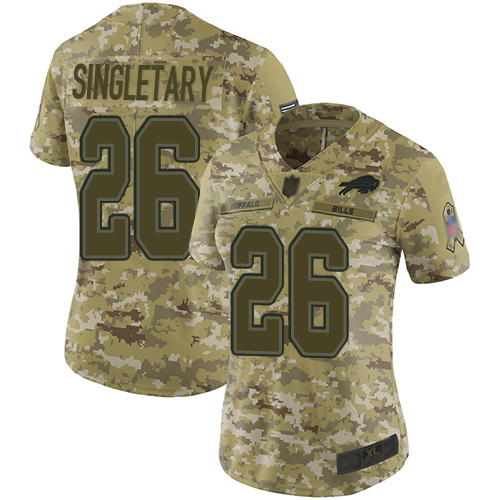 Nike Bills #26 Devin Singletary Camo Women's Stitched NFL Limited 2018 Salute to Service Jersey Nike Bills #26 Devin Singletary Camo Women's Stitched NFL Limited 2018 Salute to Service Jersey