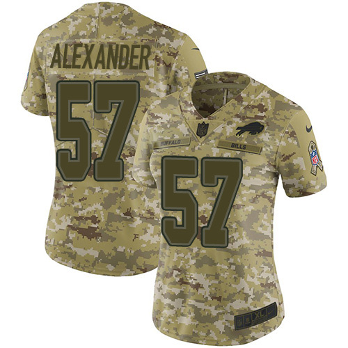 Nike Bills #57 Lorenzo Alexander Camo Women's Stitched NFL Limited 2018 Salute to Service Jersey Nike Bills #57 Lorenzo Alexander Camo Women's Stitched NFL Limited 2018 Salute to Service Jersey