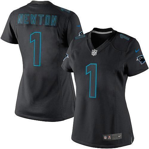 Nike Panthers #1 Cam Newton Black Impact Women's Stitched NFL Limited Jersey Nike Panthers #1 Cam Newton Black Impact Women's Stitched NFL Limited Jersey