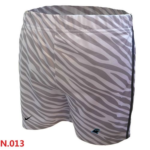 Women's Nike NFL Carolina Panthers Embroidered Team Logo Zebra Stripes Shorts Women's Nike NFL Carolina Panthers Embroidered Team Logo Zebra Stripes Shorts