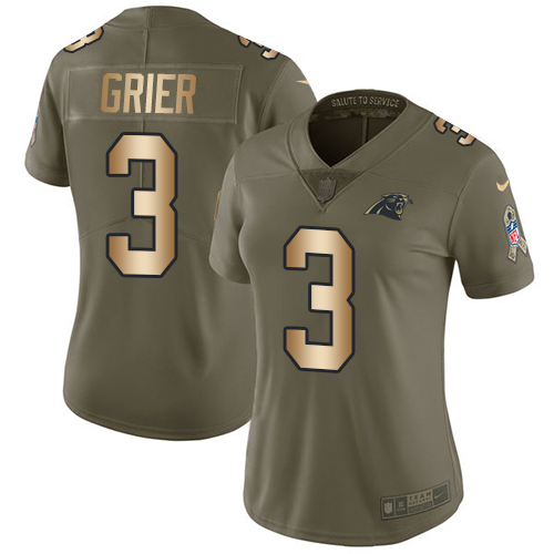 Nike Panthers #3 Will Grier Olive/Gold Women's Stitched NFL Limited 2017 Salute To Service Jersey Nike Panthers #3 Will Grier Olive/Gold Women's Stitched NFL Limited 2017 Salute To Service Jersey