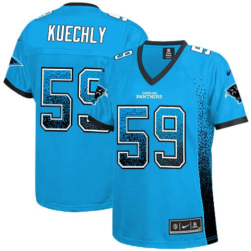Nike Panthers #59 Luke Kuechly Blue Alternate Women's Stitched NFL Elite Drift Fashion Jersey Nike Panthers #59 Luke Kuechly Blue Alternate Women's Stitched NFL Elite Drift Fashion Jersey