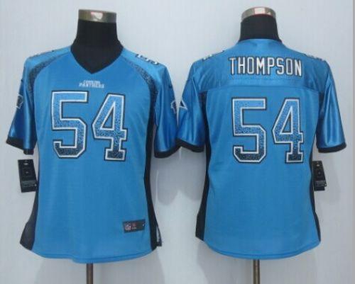 Nike Panthers #54 Shaq Thompson Blue Alternate Women's Stitched NFL Elite Drift Fashion Jersey Nike Panthers #54 Shaq Thompson Blue Alternate Women's Stitched NFL Elite Drift Fashion Jersey