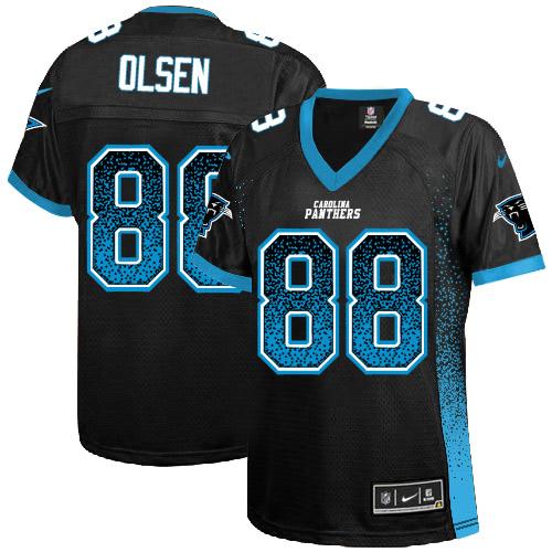 Nike Panthers #88 Greg Olsen Black Team Color Women's Stitched NFL Elite Drift Fashion Jersey Nike Panthers #88 Greg Olsen Black Team Color Women's Stitched NFL Elite Drift Fashion Jersey