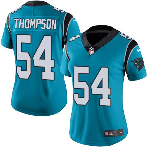 Nike Panthers #54 Shaq Thompson Blue Alternate Women's Stitched NFL Vapor Untouchable Limited Jersey Nike Panthers #54 Shaq Thompson Blue Alternate Women's Stitched NFL Vapor Untouchable Limited Jersey