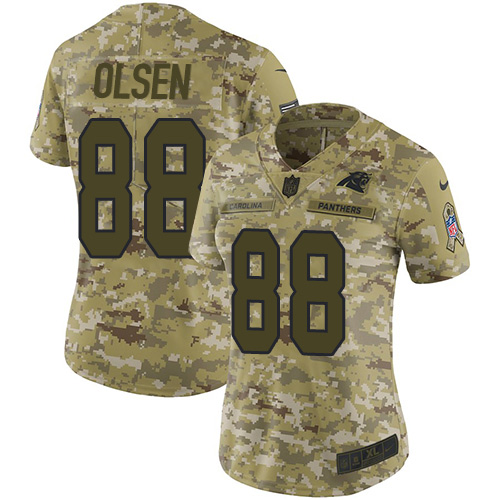 Nike Panthers #88 Greg Olsen Camo Women's Stitched NFL Limited 2018 Salute to Service Jersey Nike Panthers #88 Greg Olsen Camo Women's Stitched NFL Limited 2018 Salute to Service Jersey