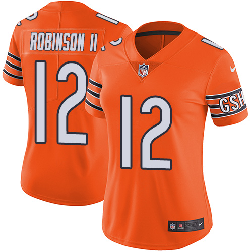 Nike Bears #12 Allen Robinson II Orange Women's Stitched NFL Limited Rush Jersey Nike Bears #12 Allen Robinson II Orange Women's Stitched NFL Limited Rush Jersey