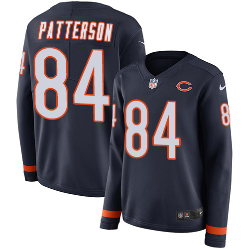 Nike Bears #84 Cordarrelle Patterson Navy Blue Team Color Women's Stitched NFL Limited Therma Long Sleeve Jersey Nike Bears #84 Cordarrelle Patterson Navy Blue Team Color Women's Stitched NFL Limited Therma Long Sleeve Jersey