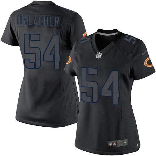 Nike Bears #54 Brian Urlacher Black Impact Women's Stitched NFL Limited Jersey Nike Bears #54 Brian Urlacher Black Impact Women's Stitched NFL Limited Jersey