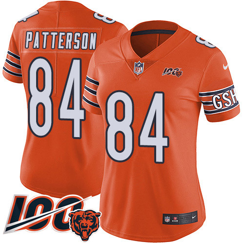 Nike Bears #84 Cordarrelle Patterson Orange Women's Stitched NFL Limited Rush 100th Season Jersey Nike Bears #84 Cordarrelle Patterson Orange Women's Stitched NFL Limited Rush 100th Season Jersey