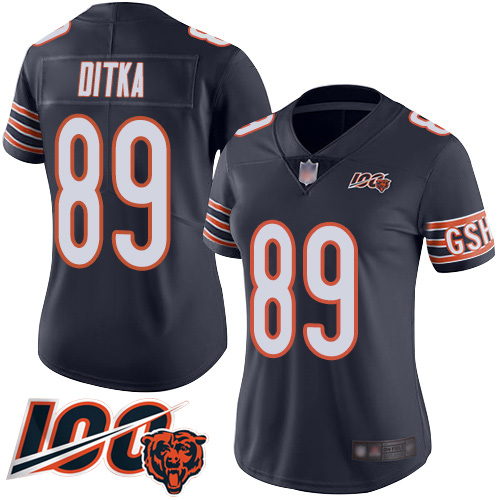 Nike Bears #89 Mike Ditka Navy Blue Team Color Women's Stitched NFL 100th Season Vapor Limited Jersey Nike Bears #89 Mike Ditka Navy Blue Team Color Women's Stitched NFL 100th Season Vapor Limited Jersey
