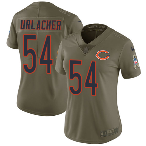 Nike Bears #54 Brian Urlacher Olive Women's Stitched NFL Limited 2017 Salute to Service Jersey Nike Bears #54 Brian Urlacher Olive Women's Stitched NFL Limited 2017 Salute to Service Jersey