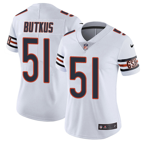 Nike Bears #51 Dick Butkus White Women's Stitched NFL Vapor Untouchable Limited Jersey Nike Bears #51 Dick Butkus White Women's Stitched NFL Vapor Untouchable Limited Jersey