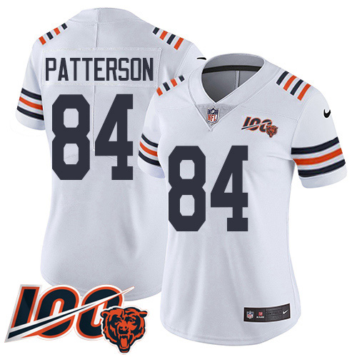 Nike Bears #84 Cordarrelle Patterson White Alternate Women's Stitched NFL Vapor Untouchable Limited 100th Season Jersey Nike Bears #84 Cordarrelle Patterson White Alternate Women's Stitched NFL Vapor Untouchable Limited 100th Season Jersey