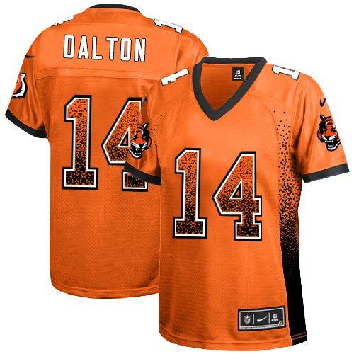 Nike Bengals #14 Andy Dalton Orange Alternate Women's Stitched NFL Elite Drift Fashion Jersey Nike Bengals #14 Andy Dalton Orange Alternate Women's Stitched NFL Elite Drift Fashion Jersey